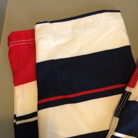 Lularoe leggings red white and blue stripped one size - Picture 3 of 4